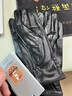 啄木鳥(niǎo)冬季女士真皮手套保暖加厚加絨羊皮手套女冬開(kāi)車(chē)防滑騎車(chē)觸屏手套 黑色 均碼  觸屏加絨 曬單實(shí)拍圖