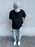 名創(chuàng  )優(yōu)品（MINISO）2件裝短袖t恤男夏季純白色重磅純棉寬松半袖男生百搭休閑大碼體恤 【2件裝】白色(空白)+棕櫚綠 L 175 (名創(chuàng  )優(yōu)品 品控嚴格) 曬單實(shí)拍圖