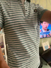 慈良夏季男士短袖t恤棉polo帶領衫潮流男裝修身高品質(zhì)條紋上衣服 藍色 XL (120斤-135斤) 曬單實拍圖