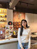 Calvin KleinJeans秋冬女士休閑通勤ck刺繡V字POLO領(lǐng)內(nèi)搭打底針織衫J224778 YBI-牛乳白 S 曬單實(shí)拍圖