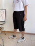 AIGNESA七分褲男夏季薄款爸爸寬松冰絲中褲大碼運(yùn)動(dòng)褲子中年外穿男士短褲 8893黑色[三個(gè)口袋] 3XL 約140-160斤 曬單實(shí)拍圖
