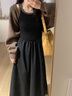 鹿依檸新款連衣裙女2024秋冬女裝韓版時尚百搭法式氣質(zhì)甜美風顯瘦套裝裙 開衫+吊帶裙 M 曬單實拍圖