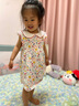 婧麒（JOYNCLEON）女童碎花裙夏季薄款2025新款兒童洋氣裙子女孩寶寶夏裝連衣裙 粉色小花 100cm 曬單實(shí)拍圖