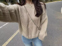 可茵（Keyin）休閑褲女裝2025年新款春秋套裝女美拉德穿搭小個(gè)子針織毛衣牛仔褲 針織毛衣+牛仔褲 M 曬單實(shí)拍圖