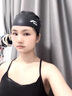 安踏泳帽男女通用防水不勒頭長(cháng)發(fā)專(zhuān)用加大號硅膠護耳游泳帽浴帽泳具 黑色【高彈硅膠帽】 曬單實(shí)拍圖