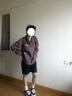DXOT美式秋季紫色棒球服外套女春秋款小個子刺繡翻領(lǐng)復(fù)古工裝夾克上衣 紫色 M 曬單實拍圖