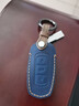適用于新款吉利帝豪鑰匙套GL博越GS博瑞X3鑰匙包真皮遙控保護殼GE遠景X6鎖匙扣 瘋馬皮（藍色）A款 曬單實(shí)拍圖