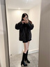 卓詩尼高跟長筒靴女2025年秋冬新款粗跟騎士靴顯瘦女靴子加絨不過膝長靴 黑色-單里 37 曬單實拍圖