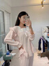 莫代爾睡衣女生春秋季2025新款長袖褲寬松外穿甜美公主風(fēng)家居服夏天套裝 8004粉色 M 【80-100斤穿】 曬單實拍圖
