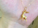 中國黃金（CHINA GOLD）一路有你黃金項(xiàng)鏈女麋鹿足金吊墜七夕情人節(jié)禮物送女朋友老婆生日 足金麋鹿吊墜+足金鏈 曬單實(shí)拍圖