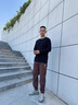 啄木鳥(niǎo)休閑褲男2024春秋款潮流百搭加厚燈芯絨束腳九分褲顯瘦寬松褲子男 8005咖色(常規款) XL 建議130-150斤 曬單實(shí)拍圖