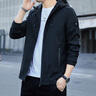 皮爾卡丹（pierre cardin）夾克男外套2022春季新款衣服男裝休閑百搭外衣連帽褂子韓版修身潮 1801黑色 XL 曬單實(shí)拍圖