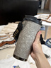 ENO雙層純鈦咖啡杯高級感保溫杯男女生新款送禮物鈦杯吸管刻字水杯子 雪花銀-雙層純鈦（藍色禮盒裝） 500ml 曬單實拍圖