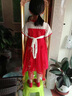 艾諾輪女童漢服夏兒童唐裝漢服中國(guó)風(fēng)夏裝裙子夏季女孩仙女飄逸古裝襦裙 漢服繡花連衣裙 紅色 120 建議身高110CM 曬單實(shí)拍圖