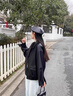 蠻丂皮衣外套女款2025新款春秋季機(jī)車短款高級感黑色夾克小個子 黑色 L 曬單實拍圖