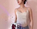 XHUE真絲吊帶背心女西裝內搭重磅100%桑蠶絲美背上衣夏小西裝打底衫 香檳色【D23美背】 M（100-110） 曬單實(shí)拍圖