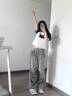 妙奕嘉短袖女正肩新款夏季潮辣妹短款上衣修身插肩小個(gè)子t恤顯瘦半袖 模糊貓黑肩短袖 M 【建議 90-100斤】 曬單實(shí)拍圖