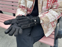 羅蒙手套男冬季加絨加厚電動(dòng)摩托車(chē)騎行豬皮革防寒保暖戶(hù)外滑雪手套 黑色 曬單實(shí)拍圖