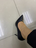 蜘蛛王女鞋春秋正裝職業(yè)鞋女百搭尖頭通勤白領(lǐng)細(xì)跟印花黑色高跟鞋91177 黑色 37 曬單實(shí)拍圖