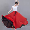 林中尋720度大擺舞蹈裙裙兩面穿定制款半身裙現代舞新疆演出古典舞蹈服 紅色+黑色   720度 兩面穿+腰上 長(cháng)85厘米 適合身高153-158 曬單實(shí)拍圖