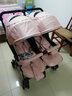 flykids雙胞胎嬰兒推車(chē)超輕便折疊二胎寶寶車(chē)減震雙人車(chē)可坐可躺手推車(chē) 藕粉色 曬單實(shí)拍圖