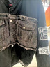 愛(ài)洛斯汀堡 歐美拼接牛仔外套男女情侶寬松衣服男生原宿薄款?yuàn)A克棒球服男裝 702黑色 XL 曬單實(shí)拍圖