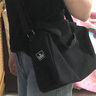 犀利小姐（XILIMISS）潮牌斜挎包女大容量帆布包學(xué)生上課休閑純色腋下百搭單肩托特包夏 黑色 曬單實(shí)拍圖