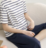 康妮雅（Conlia）2024年可外穿短袖中褲套裝舒適家居服女棉質(zhì)起居睡衣睡褲寬松大碼 藍白條 L 推薦160-165cm/55-68kg 曬單實拍圖