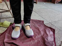 貝之約老北京布鞋女寬胖腳大平底媽媽鞋夏天飛織老太太布鞋休閑鞋 1815淺灰 38 曬單實(shí)拍圖