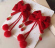 红色蝴蝶结发夹儿童女童新年过年头花女宝宝古风发饰头饰女 元灵 实拍图