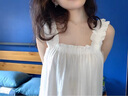 羅蒙（ROMON）純棉吊帶睡裙女夏天性感長(cháng)款少女士睡衣裙帶胸墊夏季薄款甜美可愛(ài) 621#背心裙白色【帶胸墊】 M 【80-100斤】 曬單實(shí)拍圖