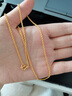 喜金珠寶 足金999黃金麻繩項鏈實(shí)心麻花素鏈可搭配各種吊墜送女友 7.68克 曬單實(shí)拍圖