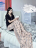 CHANEELR & KARITH披肩女2025新款夏辦公室毛毯保暖防曬斗篷生日小眾禮物送女友老婆 青鳥藍(lán) 曬單實(shí)拍圖
