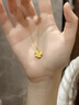QMXD四葉草項鏈女款女士鎖骨鏈仿沙金項鏈送女友七夕情人節生日禮物 項鏈+蝴蝶結禮盒 曬單實(shí)拍圖