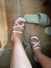 巧丂罗马凉鞋女2024年夏季新款套趾网红低跟沙滩外穿凉拖女款外穿拖鞋 白色【37码】 实拍图