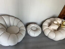 懶人沙發(fā)可躺睡覺網(wǎng)紅南瓜沙發(fā)客廳單人沙發(fā)陽臺休閑沙發(fā)椅 灰色+腳踏（羊羔絨）360度旋轉(zhuǎn) 曬單實拍圖