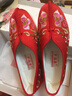 步瀛齋女鞋 老北京布鞋本命年女鞋紅色 民族風(fēng)繡花鞋 中式婚鞋秀禾鞋  全膠紅緞小花園紅色 38 曬單實(shí)拍圖