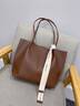 viney托特包包女包牛皮水桶包品牌大容量生日新年禮物送女友老婆 【咖色】實(shí)用高檔通勤單肩大包 百搭時(shí)尚休閑手提包 曬單實(shí)拍圖