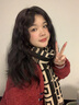 MAINLYKITTY圍巾女秋冬季女士圍巾披肩保暖圍脖生日送媽媽女友禮物 禮盒裝 【黑色】送女朋友實(shí)用老婆 曬單實(shí)拍圖