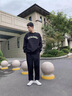 肆緘褲子男寬松直筒韓版潮流大碼工裝褲胖子九分褲加絨加厚款休閑褲男 黑色 5XL 曬單實拍圖