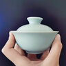 祥業(yè) 汝窯蓋碗天青色開(kāi)片汝瓷承藝汝瓷蓋碗三才大號蓋杯敬茶碗 B怡心蓋碗 曬單實(shí)拍圖