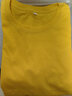 澳貝妮100%新疆純棉短袖男女同款夏季全棉彩色t恤半袖打底長(cháng)絨棉體恤衫 鵝黃色 XL 曬單實(shí)拍圖