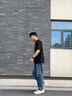 稻草人秋冬季牛仔褲男士黃泥色休閑運動(dòng)直筒褲簡(jiǎn)約情侶闊腿褲長(cháng)褲子男裝 808黃泥色 L(110-130斤) 曬單實(shí)拍圖