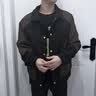 薩拉維夫（SLLAVIF）春秋季潮牌拼接外套男韓版潮流上衣服2025高級感夾克痞帥 黑色 M 曬單實拍圖