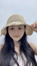 槿城夏季鏤空防曬遮陽(yáng)帽透氣不悶熱彩色度假風(fēng)寬檐編織草帽女A3412 米色 均碼 曬單實(shí)拍圖