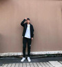 NASA RHUDE 春季夾克男春秋男裝外套男衣服潮流春秋裝男士棒球服男生工裝外 黑色 XL (推薦體重120-140斤) 曬單實拍圖