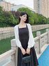 香影針織衫女薄款2025春季新款慵懶風(fēng)外搭開衫高級感黑色毛衣外套 米色 S 曬單實拍圖