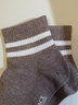 珍行足衣（ZJZUE）襪子女短襪夏季100%棉抗菌防臭夏天條紋棉襪女士中短筒襪子 白色+米色+駝色+深灰+黑色 5雙 均碼 曬單實(shí)拍圖
