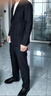 皮爾卡丹（pierre cardin）秋冬季毛呢休閑西裝男套裝加厚保暖修身百搭英倫呢子西服兩件套 【兩件套】黑色毛呢西裝+褲子 3XL 【170-185斤】 曬單實(shí)拍圖