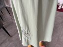 妖妮旗袍汉服女成人年轻日常2024新中式国风棉麻雪纺绣花裙两件套6255 白上衣绿裙套装 XXL(建议体重115-125斤） 实拍图